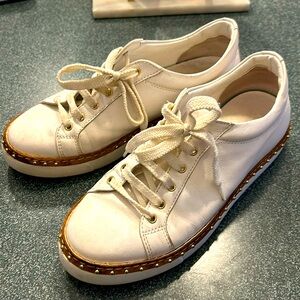 Real leather white sneakersers